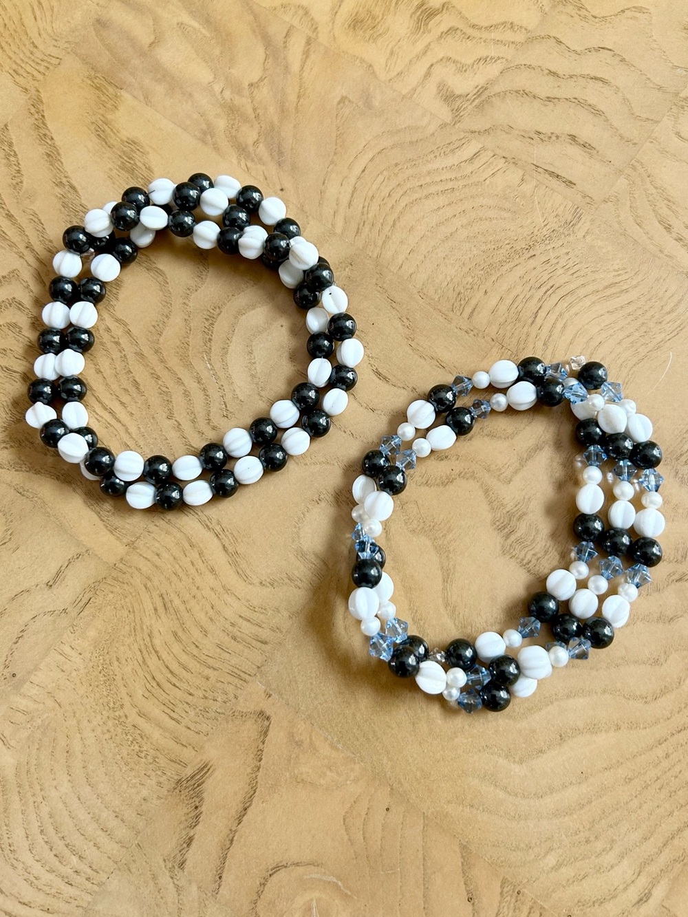 2 Magnetic Adjustable Bead Bracelets Handmade